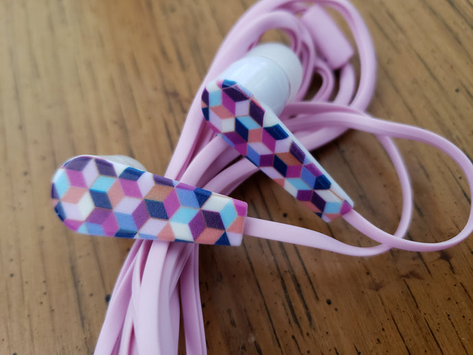 Tumbling Blocks Quilty Earbuds